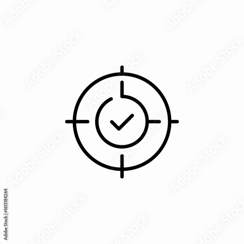 target accomplished checkmark icon sign vector