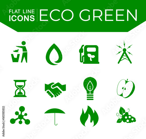 Flat Line Icons corporate, apple, umbrillar, gas