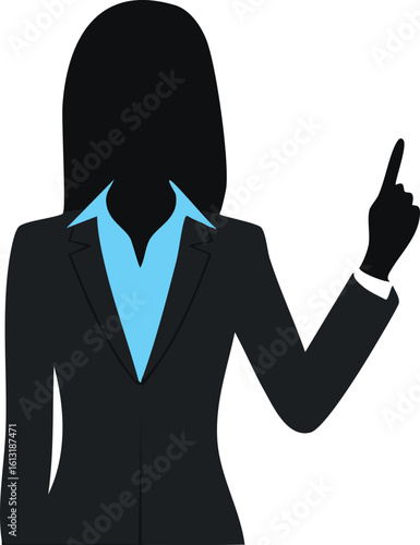 Monochrome Leader Pointing Silhouette Vector

