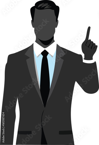 Black and White Leader Pointing Hand Silhouette

