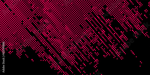 Pink, black gradient color halftone background pop art design. Comic book superhero dotted halftone texture