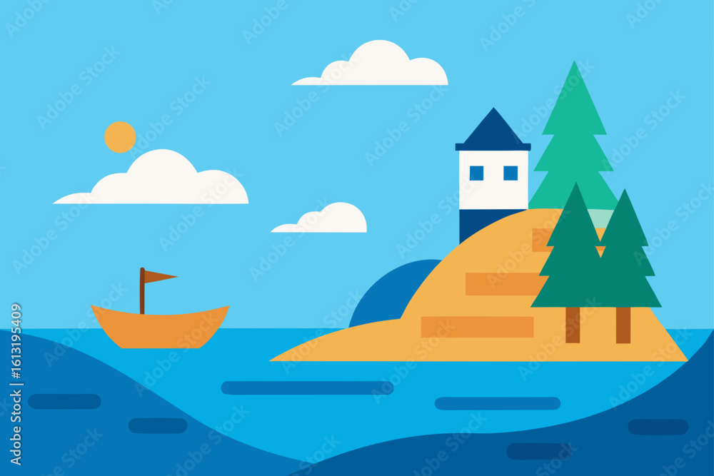 Naklejka premium coastal escape journey