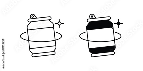 Soda Can set icon with white background vector stock illustration