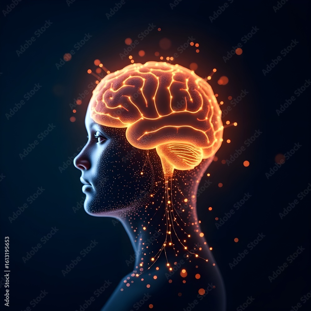 Obraz premium Human Brain Radiance A Digital Portrait of Cognitive Function