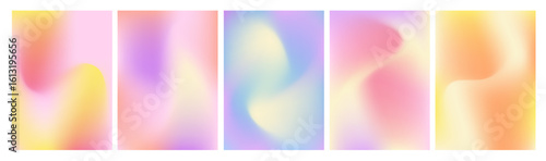Y2k aesthetic holographic gradient background. Blue and pink mesh texture. 00s art illustration. Abstract pastel blurry rectangle