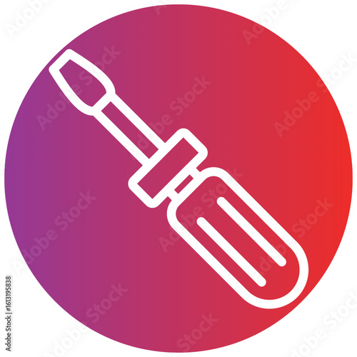 Screwdriver Line Icon Style