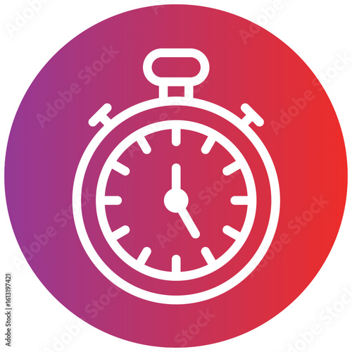 Stopwatch Line Icon Style