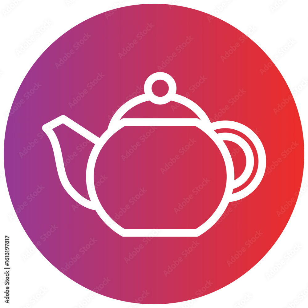Obraz premium Tea Pot Line Icon Style