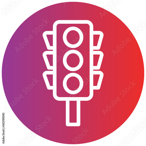 Traffic Lights Line Icon Style