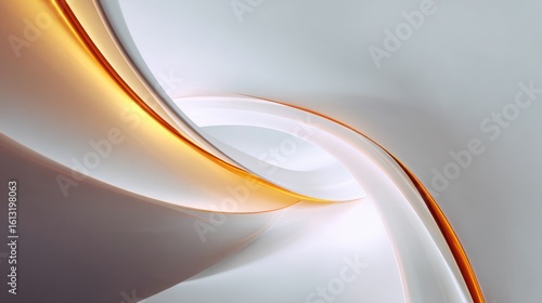 Futuristic abstract silk forms with orange liquid light gradients, minimalist tech background for app interfaces and digital advertising
