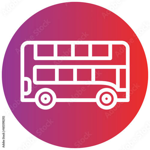 Double Decker Line Icon Style