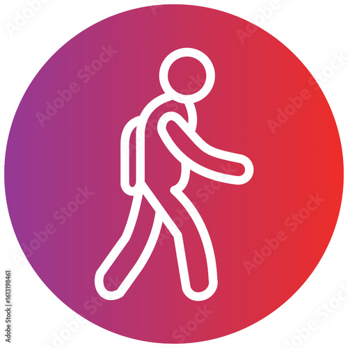 Pedestrian Line Icon Style