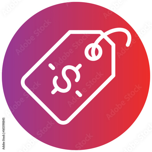 Price Tag Line Icon Style