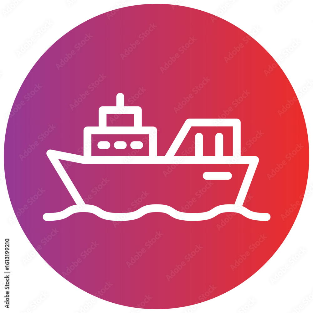 Shipping Boat Line Icon Style Shipping Boat Line Icon Style