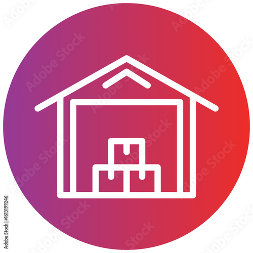 Warehouse Line Icon Style