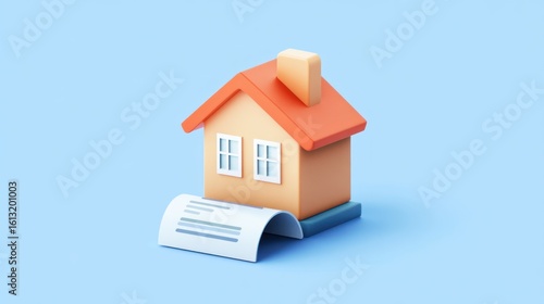 Wallpaper Mural 3D Model House with Contract, Studio Shot Torontodigital.ca