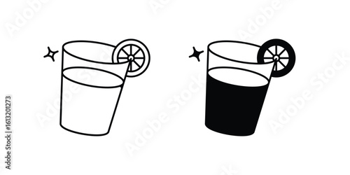 Lemonade set icon with white background vector stock illustration