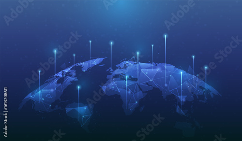 digital internet network speed technology on blue background. 5g wifi digital communication global wallpaper. vector illustration fantastic technology.