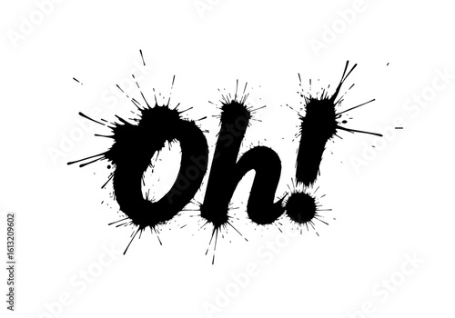 Ink splash design featuring the word "Oh!" for surprise and realization themes