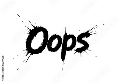 Ink splash design featuring the word "Oops" for playful and humorous themes