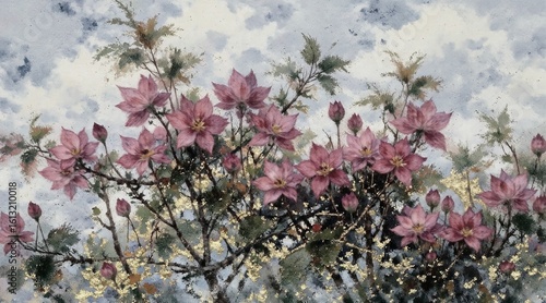 Ethereal Blooming Cascades Against the Whispering Veil