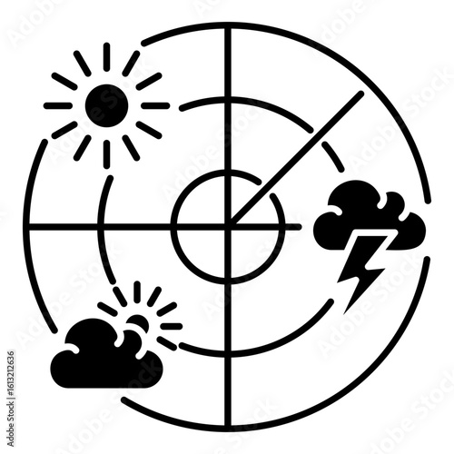 Weather Radar Glyph Icon