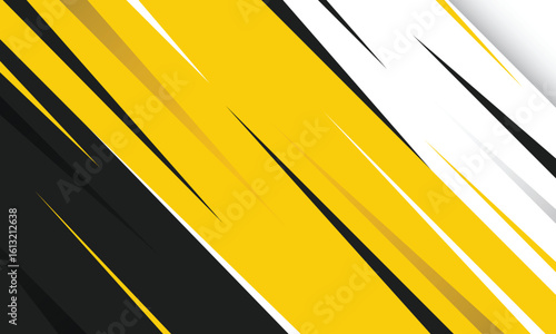 Abstract diagonal black yellow and white stripes racing background