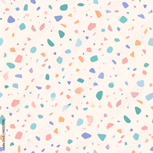Generated image Seamless Pastel Terrazzo Floor Pattern with Colorful Stone Texture 