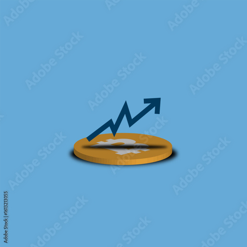 bitcoin envelope icon design vector isometric 3d style cryptocurrency concept illustration eps 10