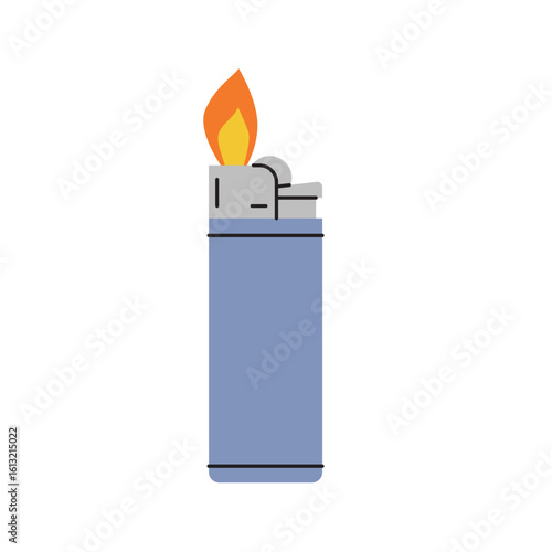lighter with flame icon; great for smoking, safety or camping-themed designs - vector illustration