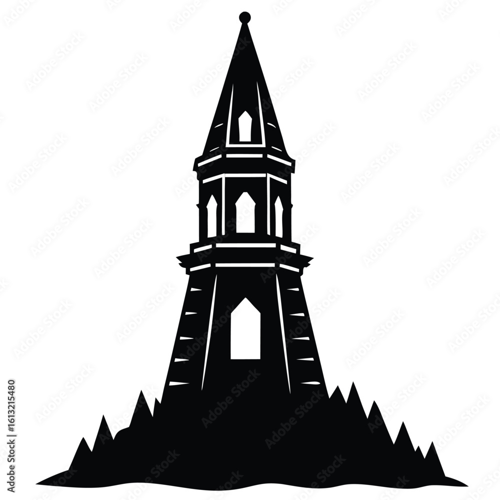 Obraz premium Tower vector silhouette Single collection 