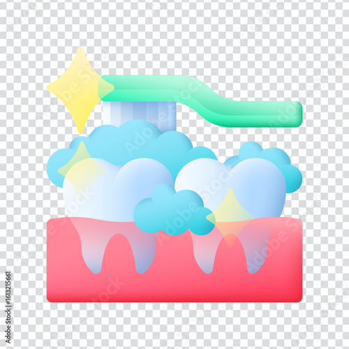Tooth brushing dental hygiene vector