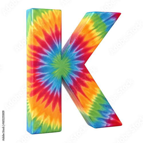 3D Tie Dye Letter K