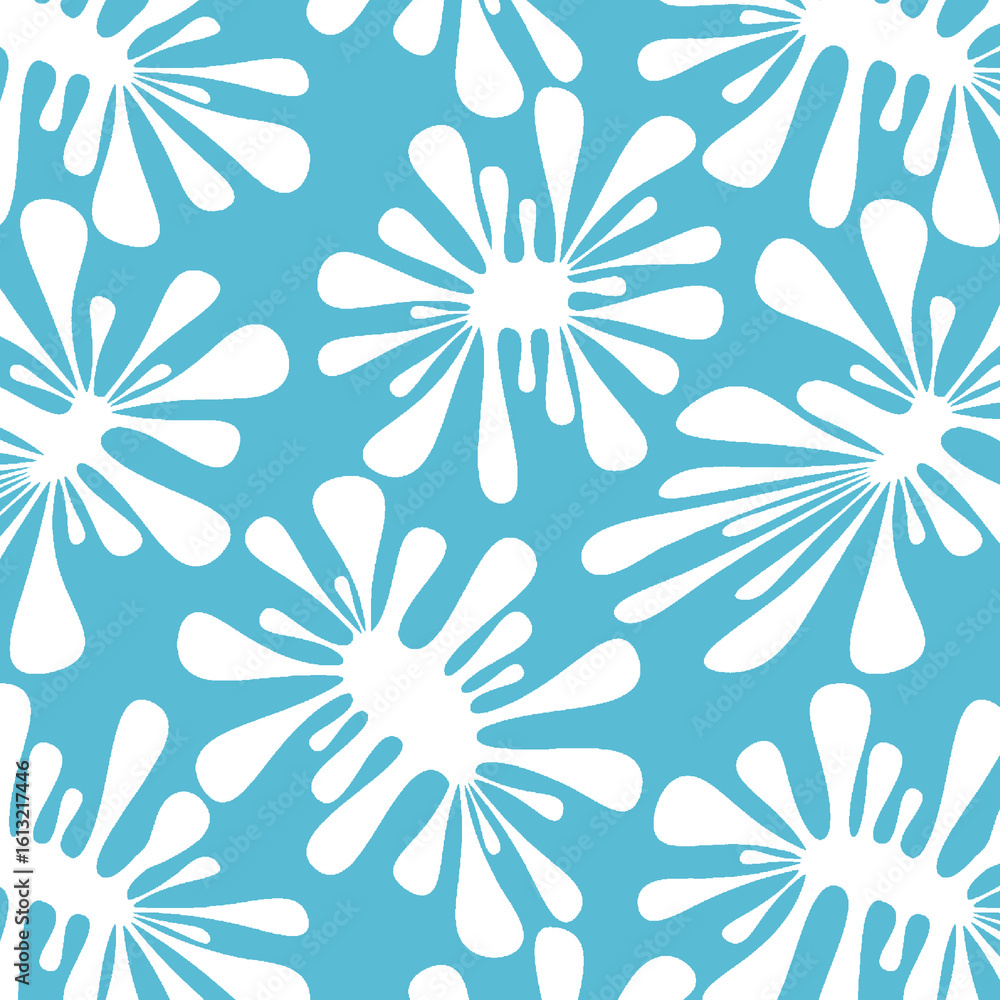 Fototapeta premium leaves and floral flower silhouette pattern