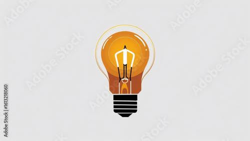Minimalist Glowing Light Bulb Illustration