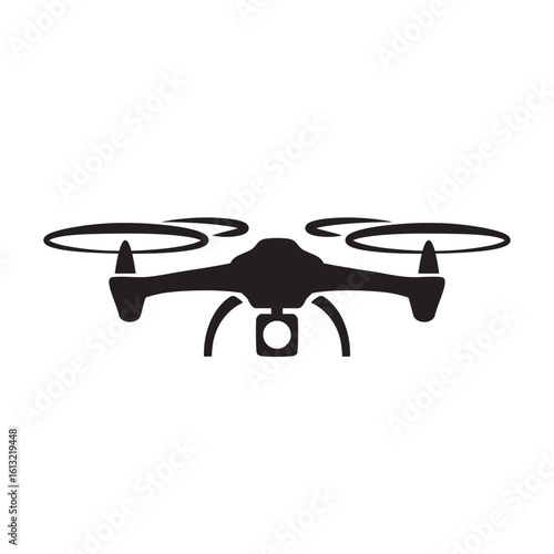 Drone Icon Silhouette Vector isolated background