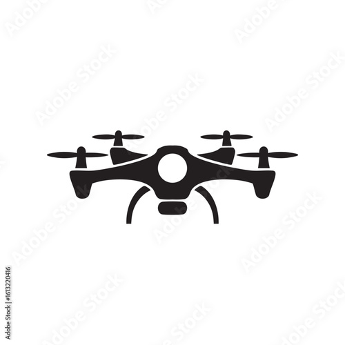 Drone Icon Silhouette Vector isolated background