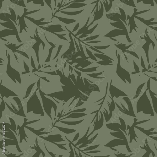 leaves and floral flower silhouette pattern