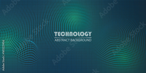Digital technology speed connect blue green background, cyber nano information, abstract communication, innovation future tech data, internet network connection, Ai big data, line dot illustration