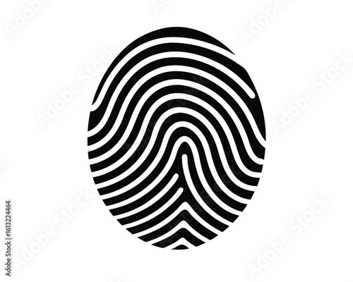 Abstract Fingerprint: Black and White, Bold Graphic Design, Security Concept Ai Generated