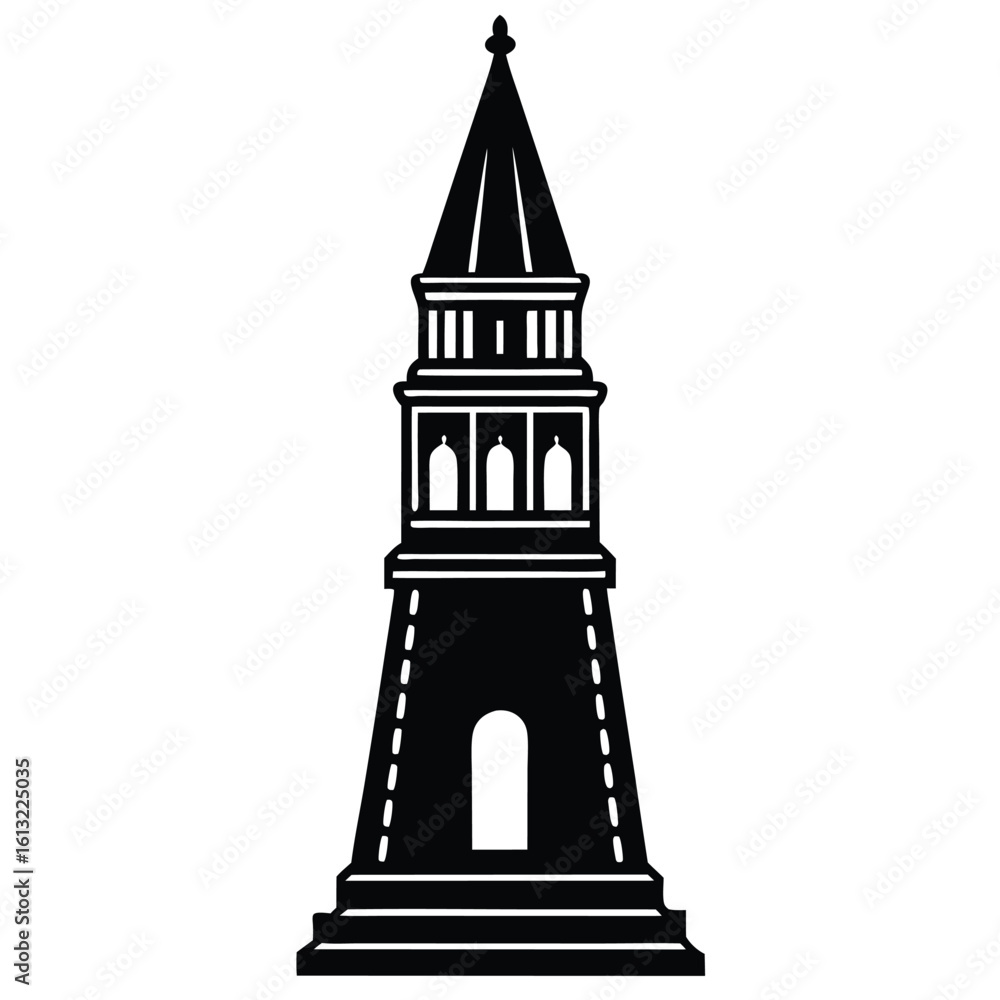 Obraz premium Tower vector silhouette Single collection 