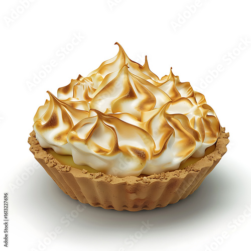 Fototapeta Naklejka Na Ścianę i Meble -  Delicious Meringue Tart with Golden Topping