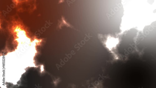 Explosion in the sky  sun and clouds. explosion of smoke