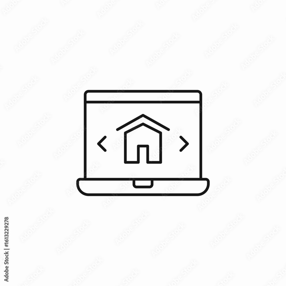 laptop online property icon sign vector laptop online property icon sign vector