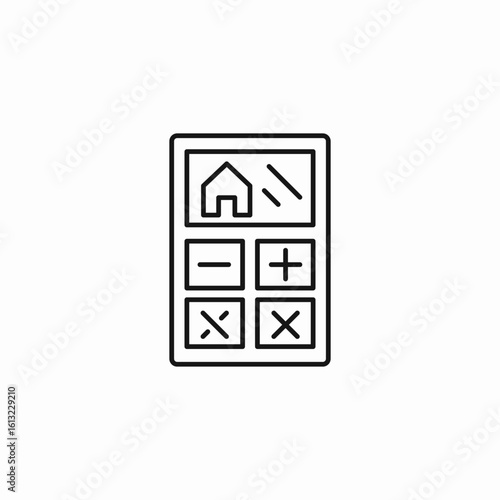 house mortgage calculator icon sign vector