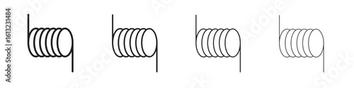 Wire coil icon outline vector sign, linear style pictogram.