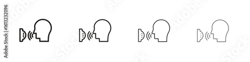 Voice control icon outline vector sign, linear style pictogram.