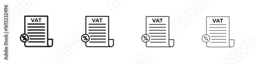 Value added tax VAT icon outline vector sign, linear style pictogram.