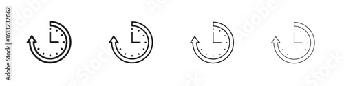 Uptime and downtime icon outline vector sign, linear style pictogram.