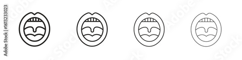 Tonsillitis icon outline vector sign, linear style pictogram.